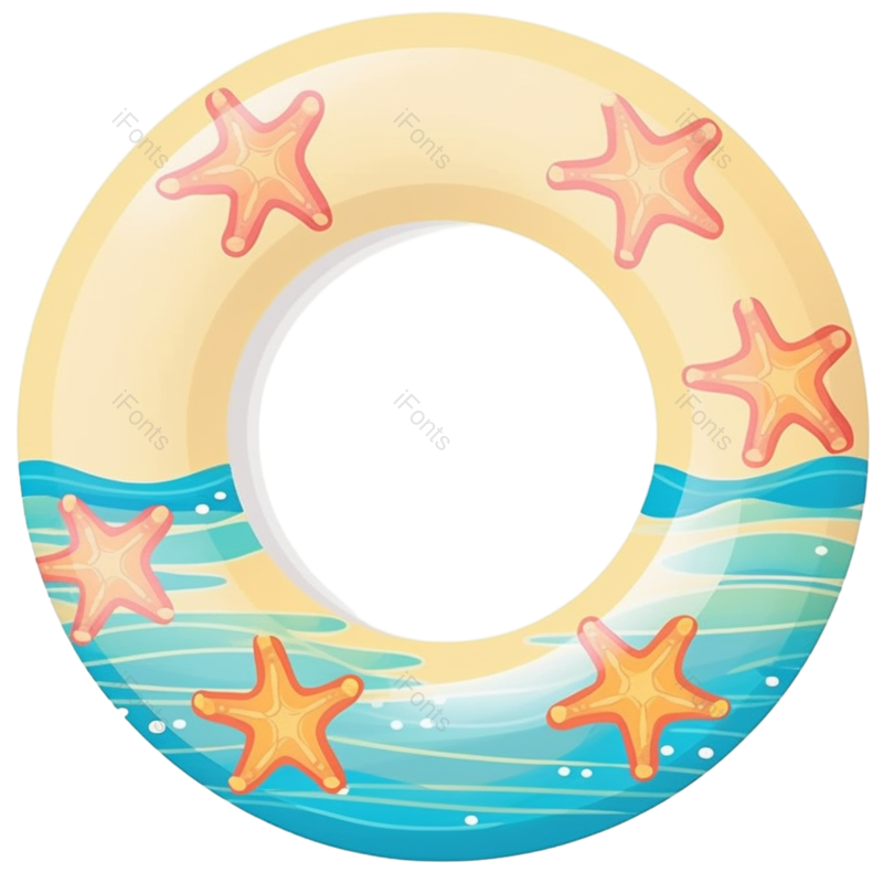 卡通图片,度假元素,装饰元素PNG,游泳圈免抠素材